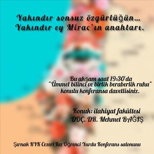 Doç. Dr. Mehmet BAĞIŞ,  KYK Kız Öğrenci Yurdunda Konferans Verdi.