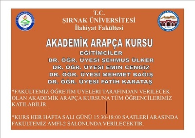 Fakültemiz de Arapça Dil Kursları