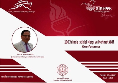 Fakültemiz Öğretim Üyesi Doç. Dr. Bahattin KELEŞ Hocamızdan Konferans