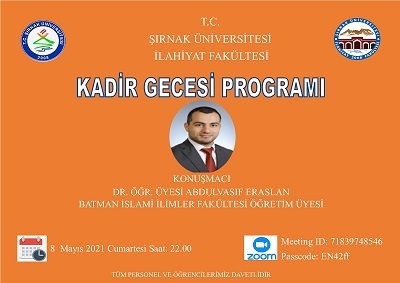 Kadir Gecesi Programı Çevrimiçi Ortamda Gerçekleştirildi.